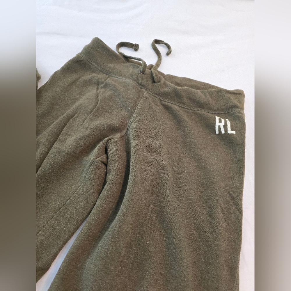 Ralph Lauren Khaki Green Hoodie Sweats Set - Lg Top/Med Bottoms - Picture 2 of 5